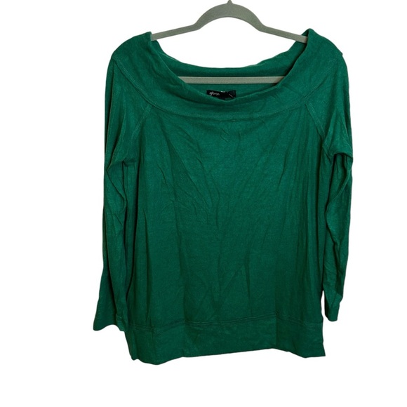 Gibson Emerald Green Off Shoulder Blouse - Picture 1 of 4